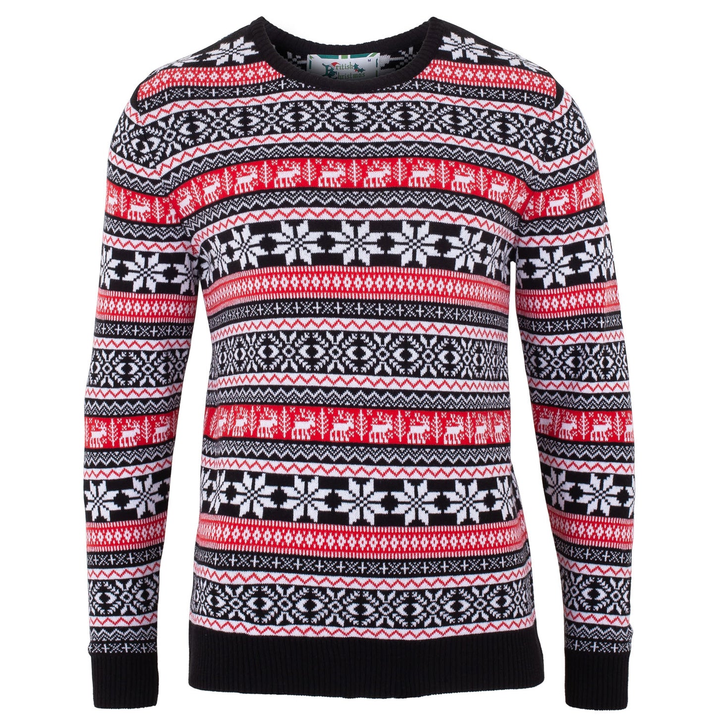 Red Deer Fairisle Mens Eco Christmas Jumper British Christmas Jumpers