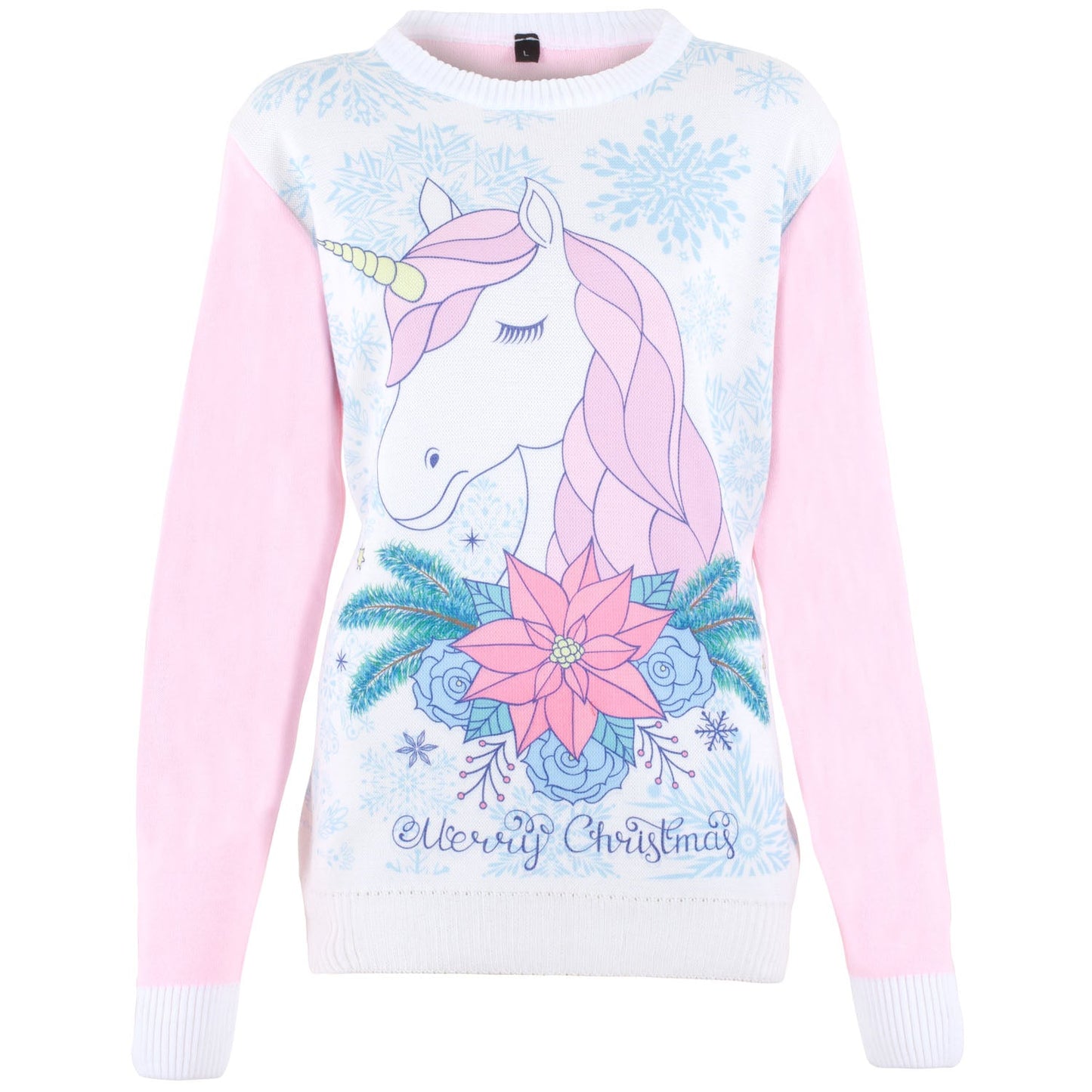 Magical Christmas Unicorn Printed Knitted Women's Jumper